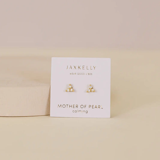 Jax Kelly | Trio Cluster Mother of Pearl Gold Earrings