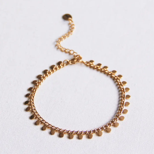 Bazou | Stainless Steel Chain Bracelet with Decorative Coins