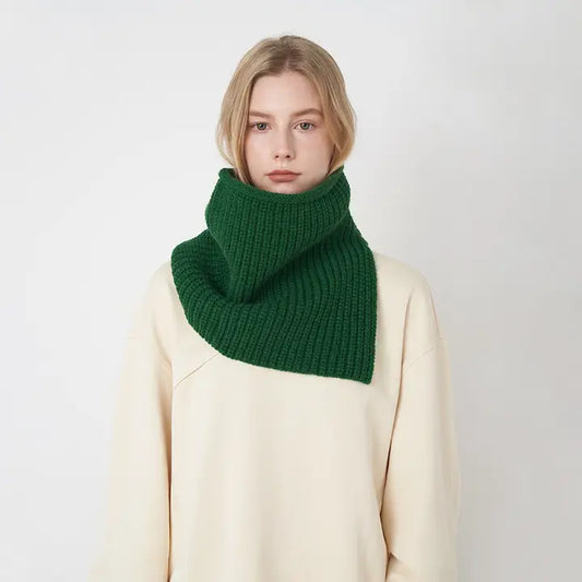 Dune Accessories | Solid Knit Split Collar Scarf, Green