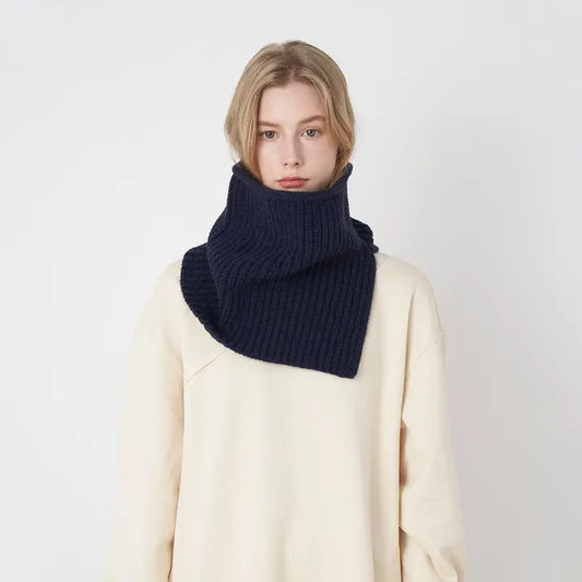 Dune Accessories | Solid Knit Split Collar Scarf, Navy