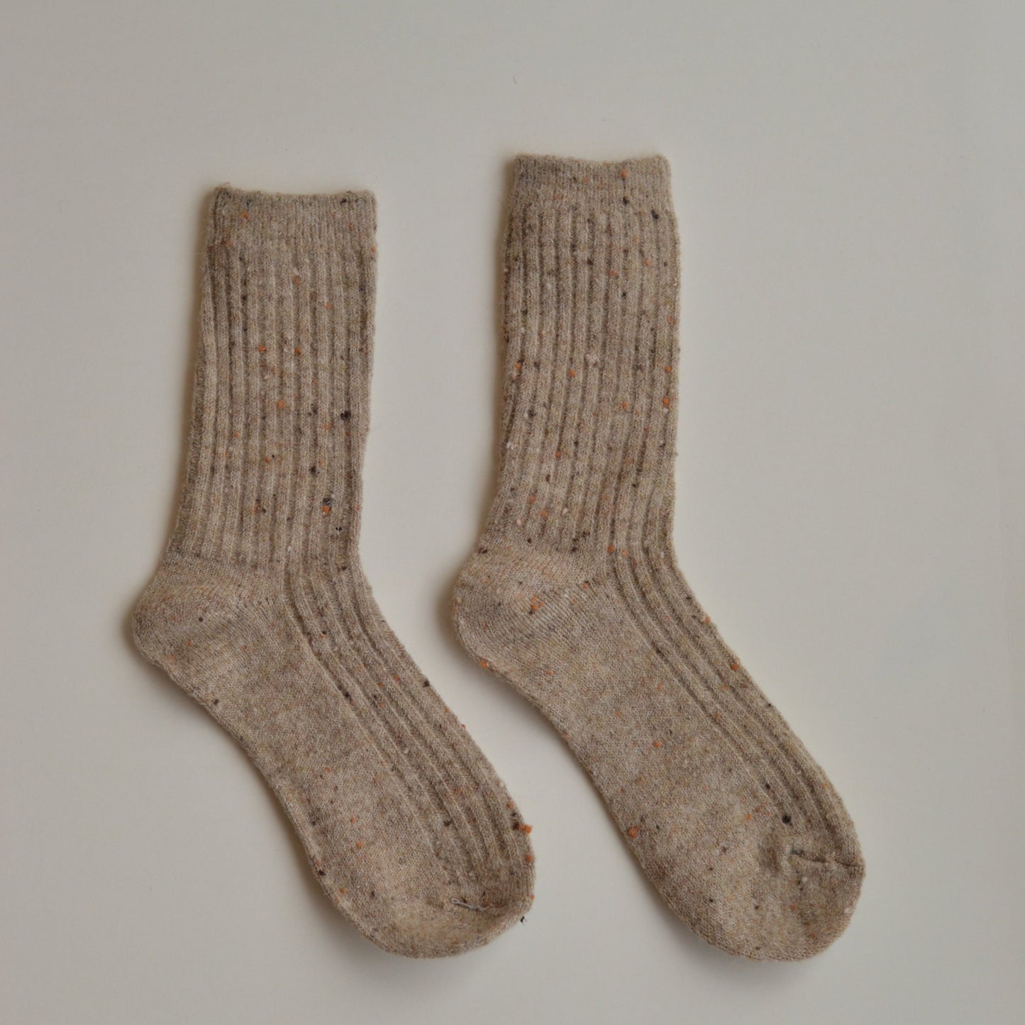 Winter Socks | Thick Wool Blend Confetti Socks, Oatmeal