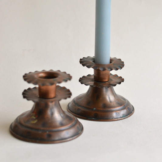 Copper Candleholders, Pair