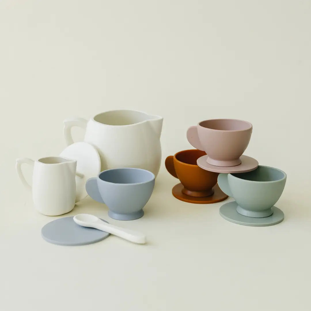 Marlowe & Co. | Cream Multi Mix Silicone Tea Play Set