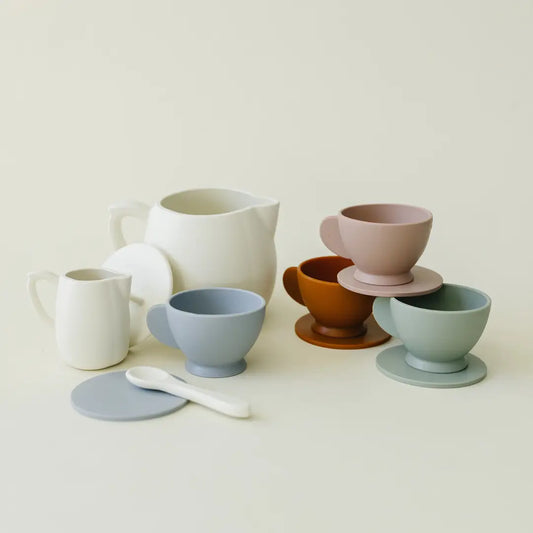 Marlowe & Co. | Cream Multi Mix Silicone Tea Play Set