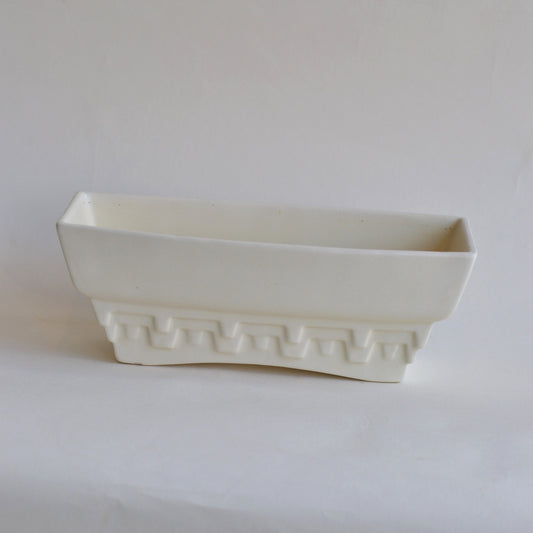 Creamy Matte Haeger Planter with Art Deco Detailing