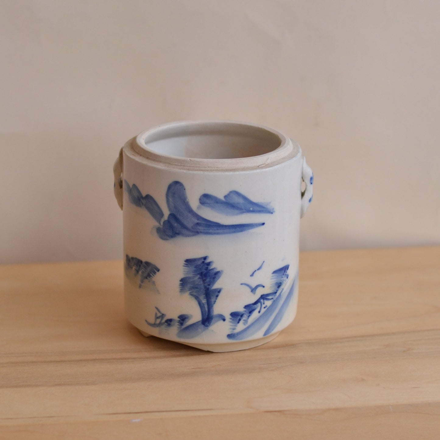 Country Crock with Abstract Painting