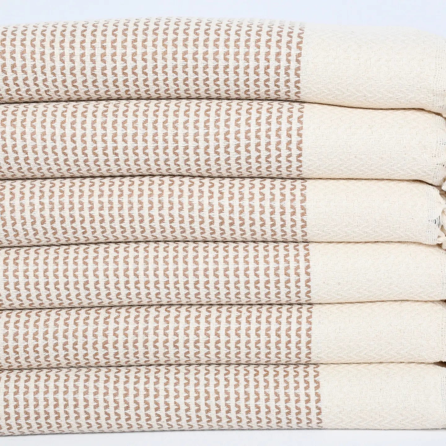Turkish Towel | Taupe Diamond Patterned Hand Towel, Cotton