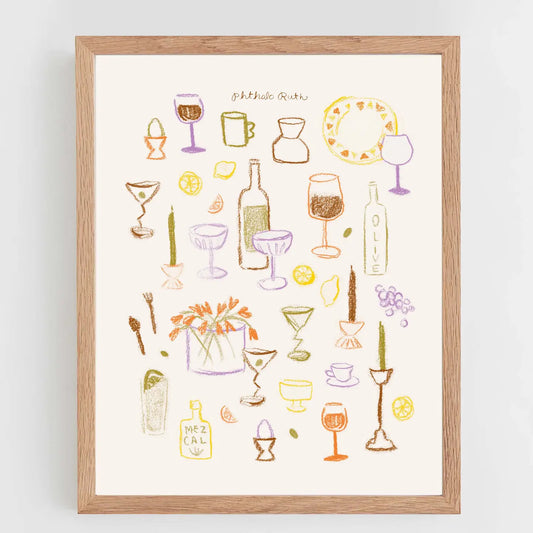 Phthalo Ruth | Dinnerware Art Print, 11 X 14