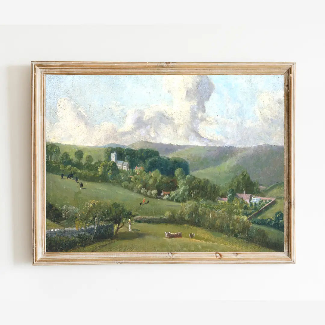 Sea to Skye | Dorset Village Landscape Antique Art Print