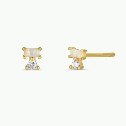 Jax Kelly |  Double Stud Stack Studs, Opal White