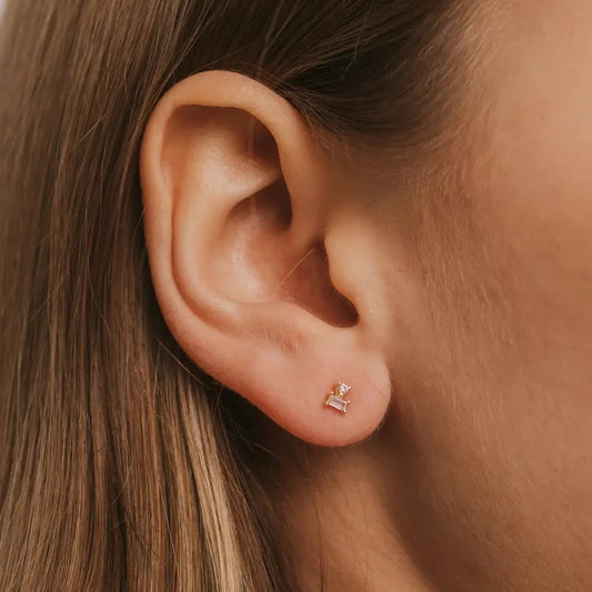 Jax Kelly |  Double Stud Stack, White CZ