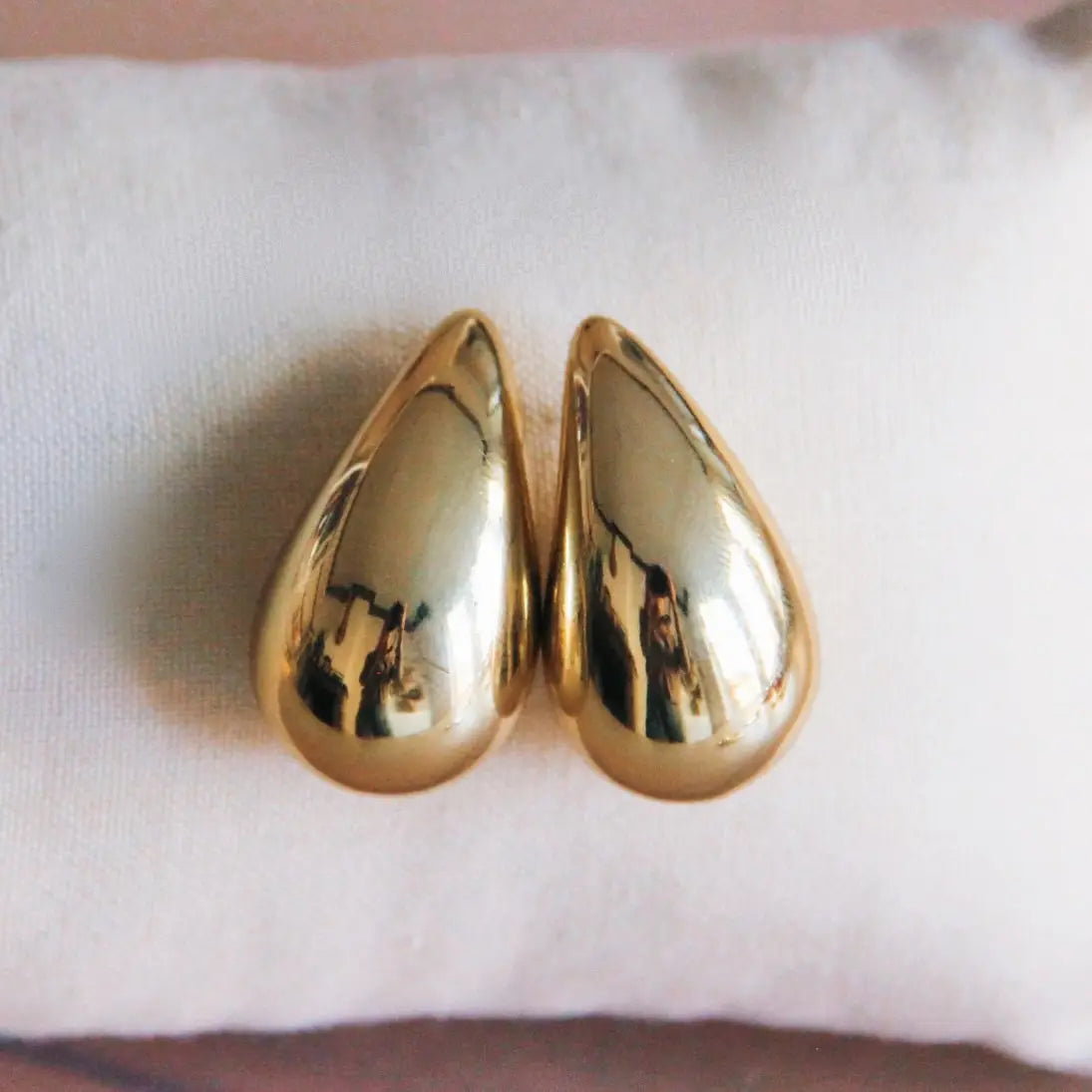 Bazou | Large Gold Drop Earrings