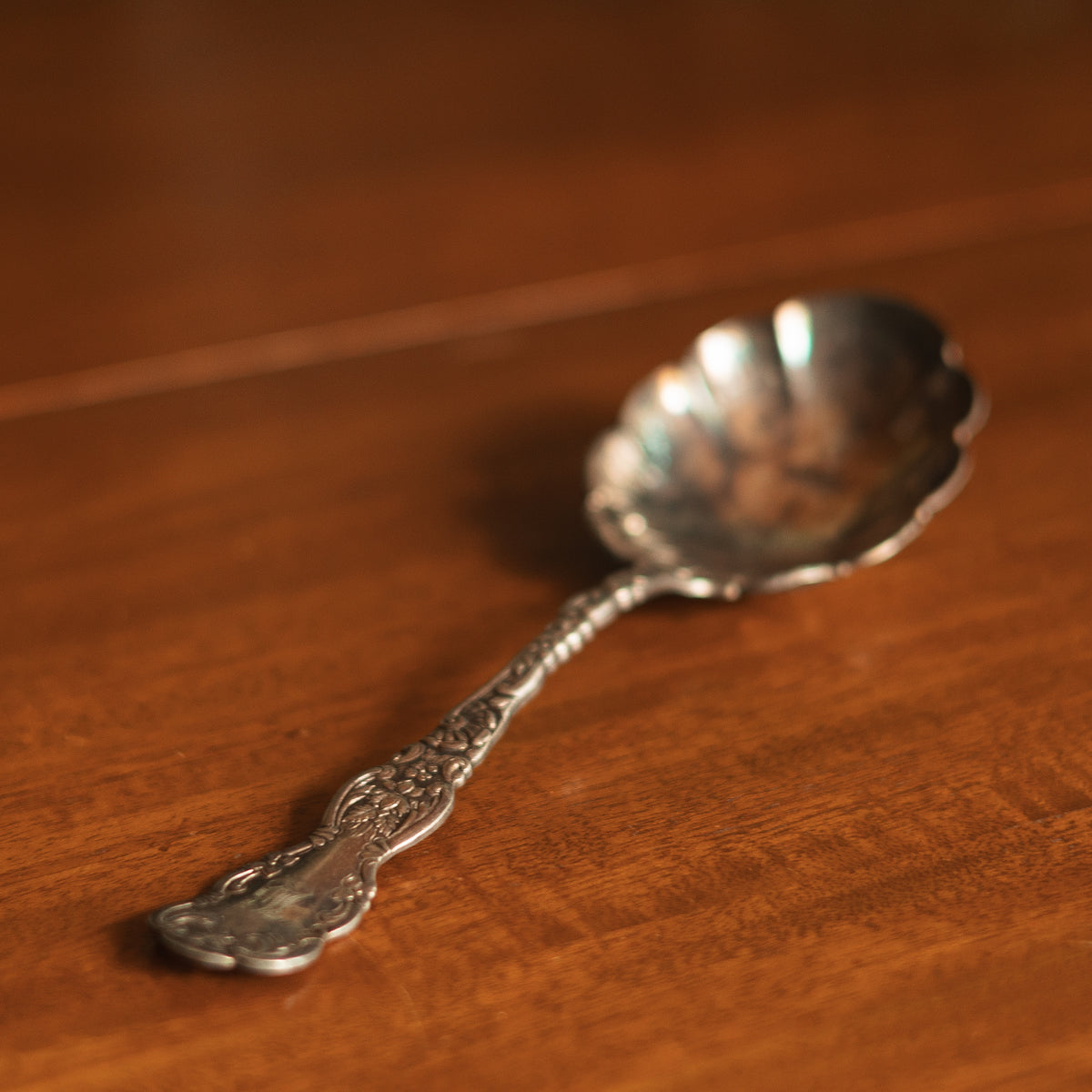 Large Silver Plate Serving Spoon