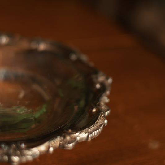 Footed Silver Plate Candy Dish