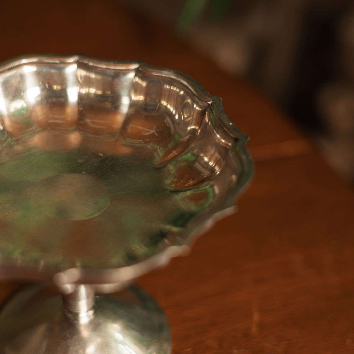 Silver Plate Stemmed Candy Dish