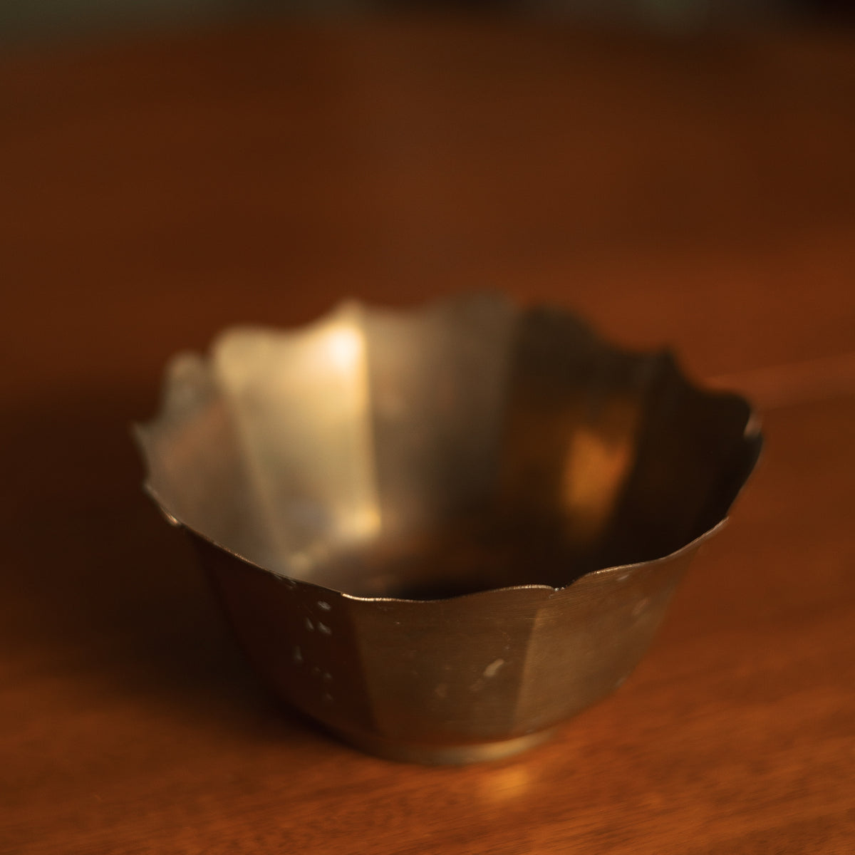 Perfectly Patinaed Lotus  Brass Bowl
