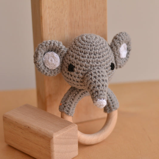 D & C Toys | Crochet Rattle Toy, Elephant