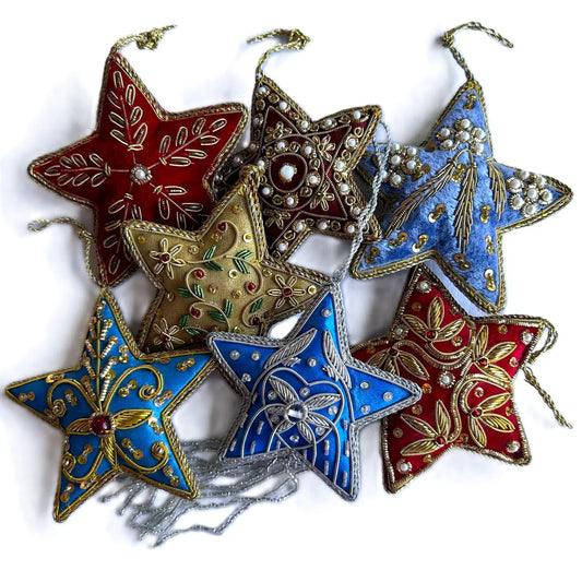 Holiday | Handmade Embroidered Christmas Tree Ornament, Assorted Styles