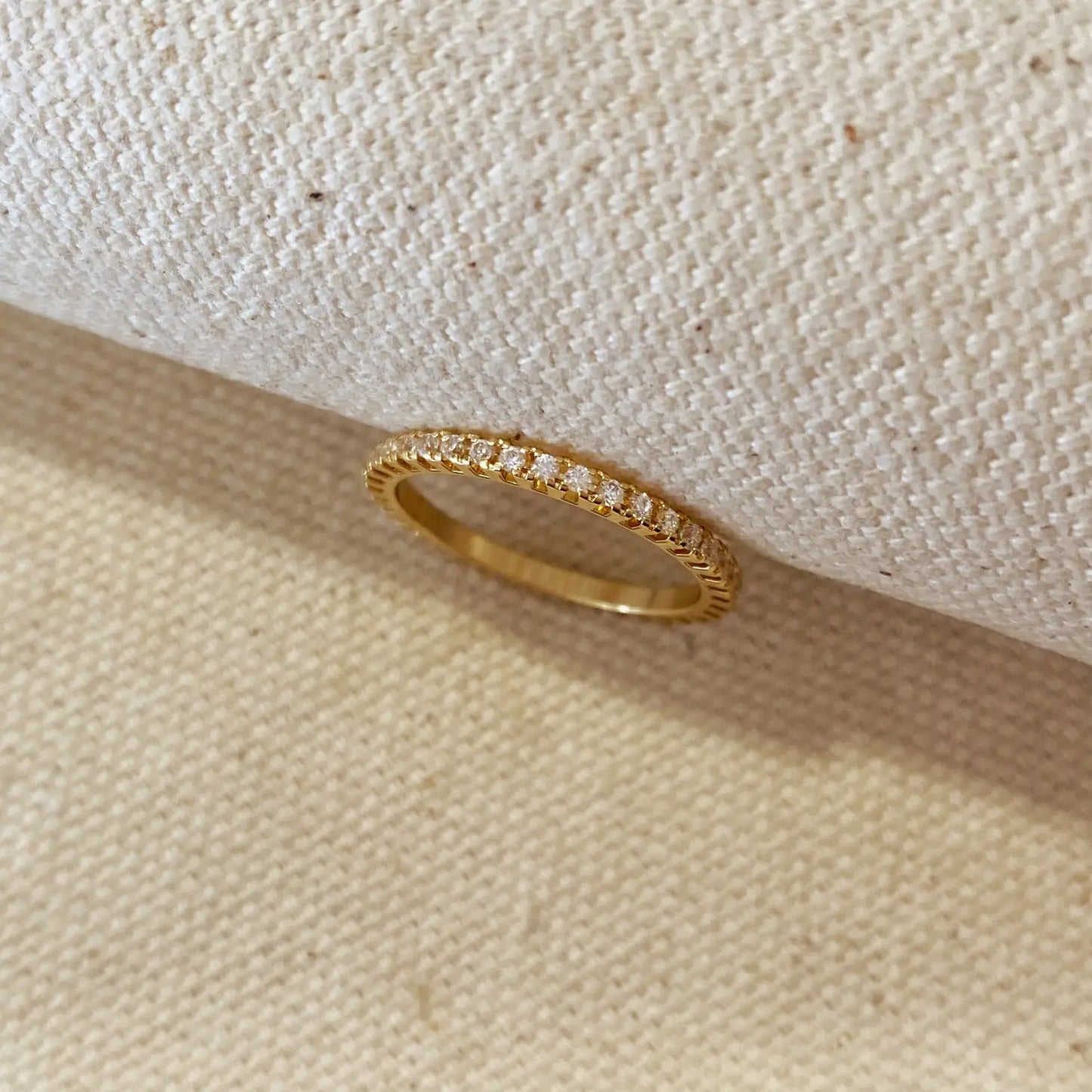 Goldfi | 18k Gold Filled Eternity Micro Cubic Zirconia Stone Ring
