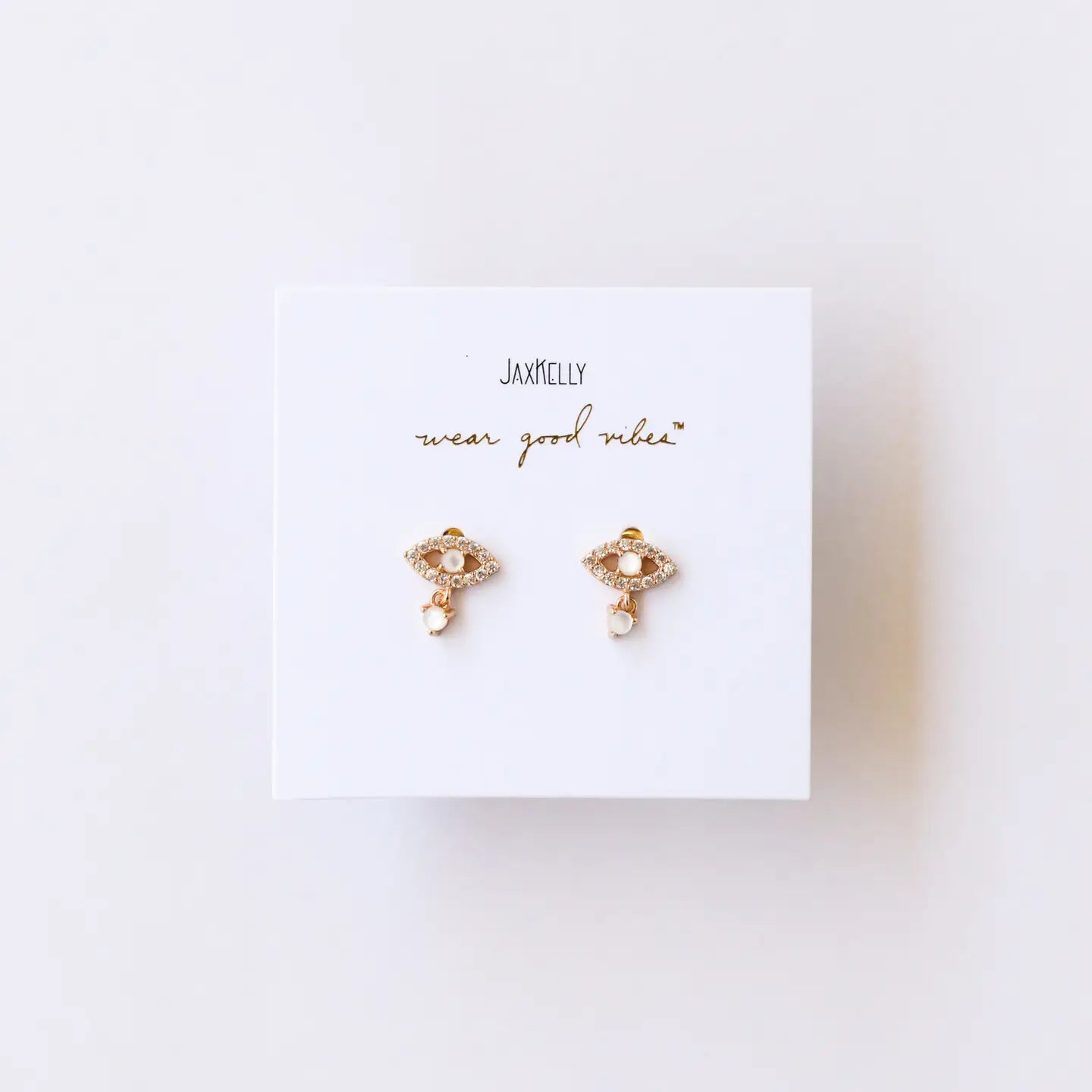 Jax Kelly |  Evil Eye Drop, Mother of Pearl, Gold Earrings