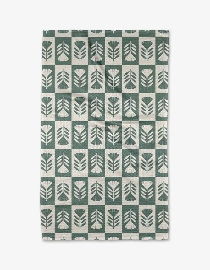 Geometry | Green Flower Patch Tea Towel