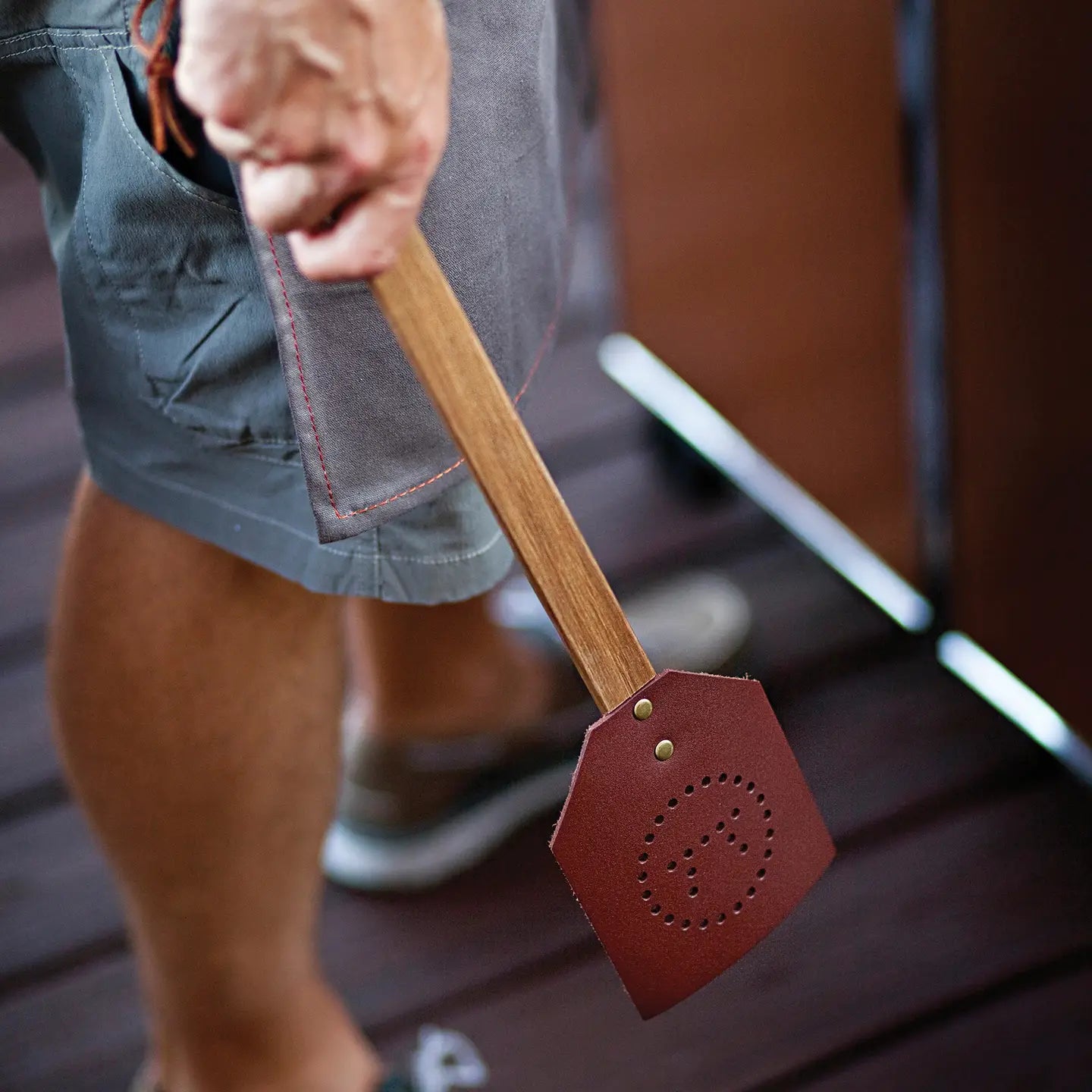 Fox Run | Acacia and Leather Fly Swatter