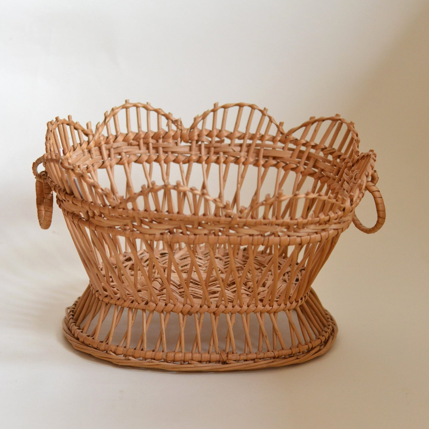 Footed Basket with Ringed Handles
