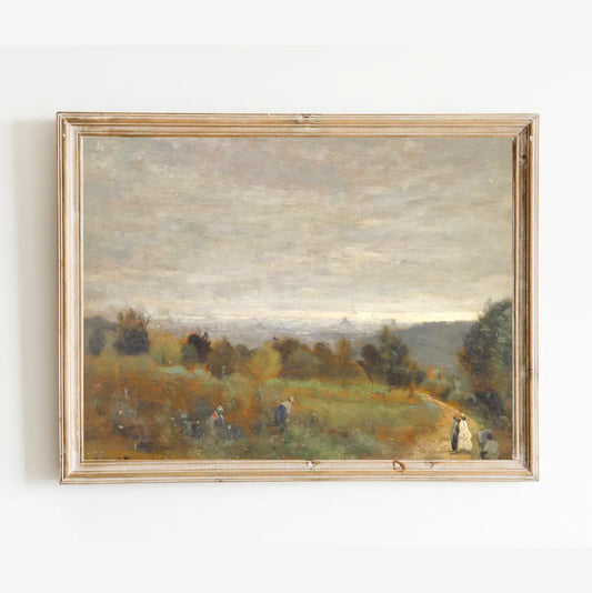 Sea to Skye | French Fields Landscape Antique Art Print, 8 x 10