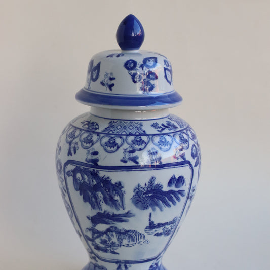 Blue and White Porcelain Ginger Jar