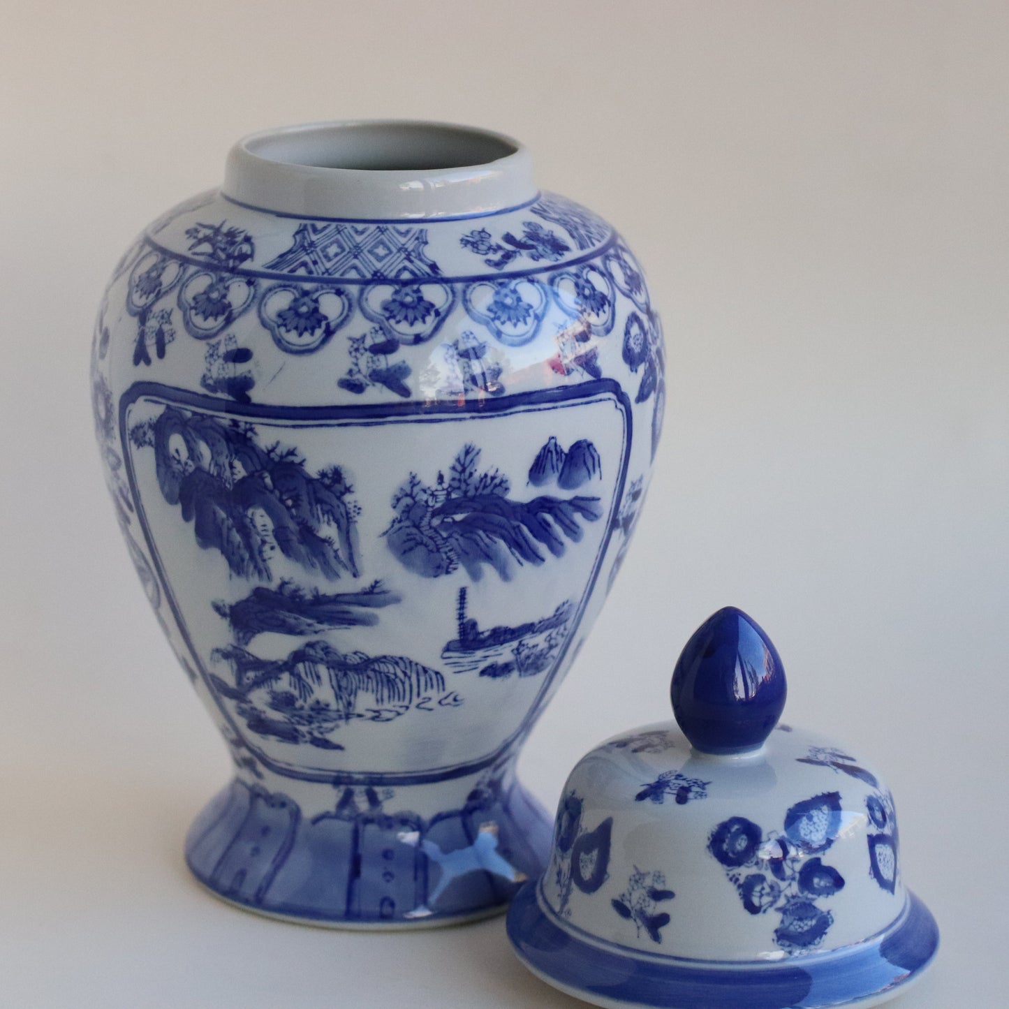 Blue and White Porcelain Ginger Jar