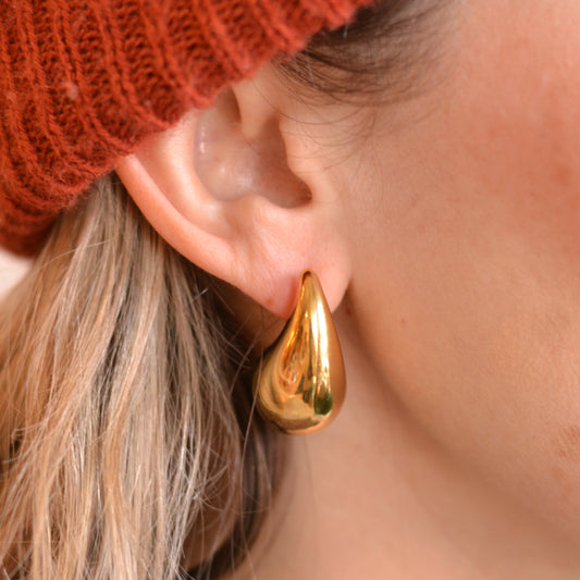 Bazou | Large Gold Drop Earrings