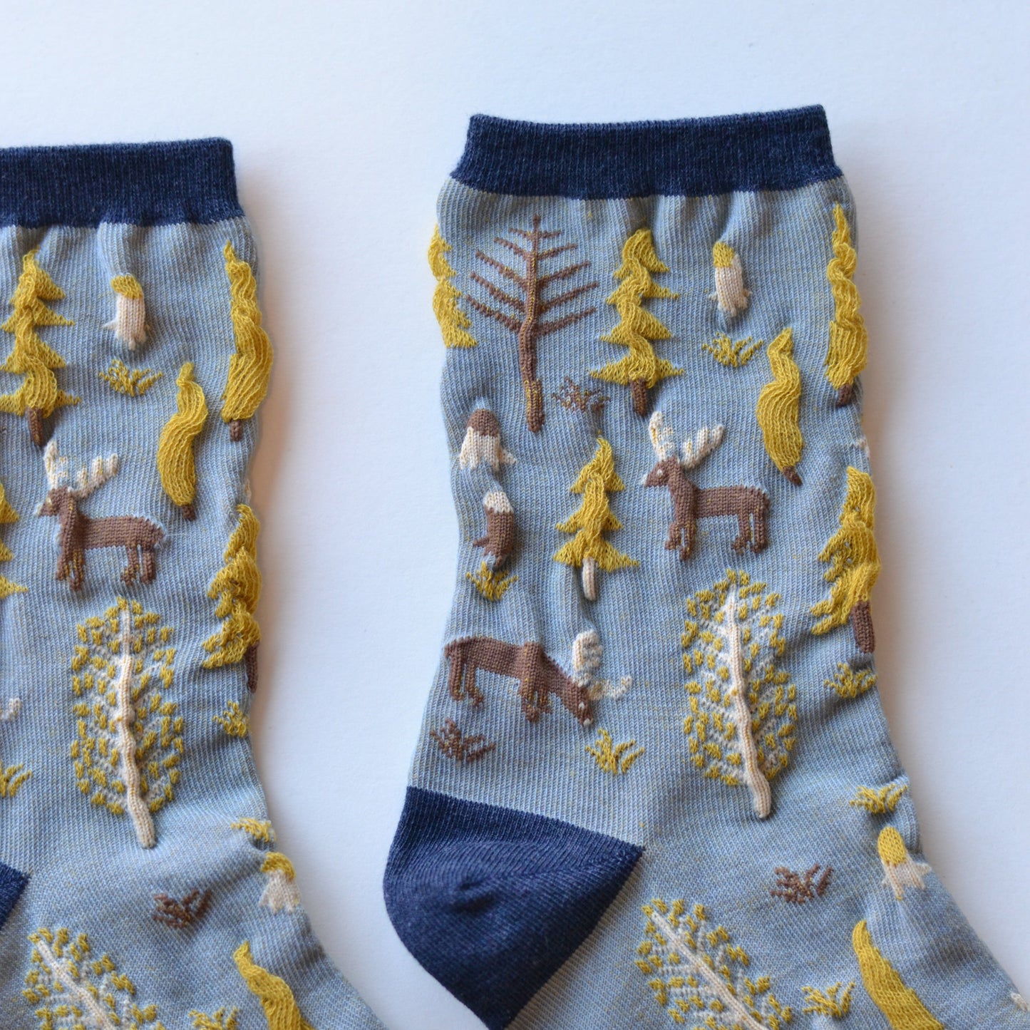 Tiepology | Winter Forest Sock, Blue and Gold