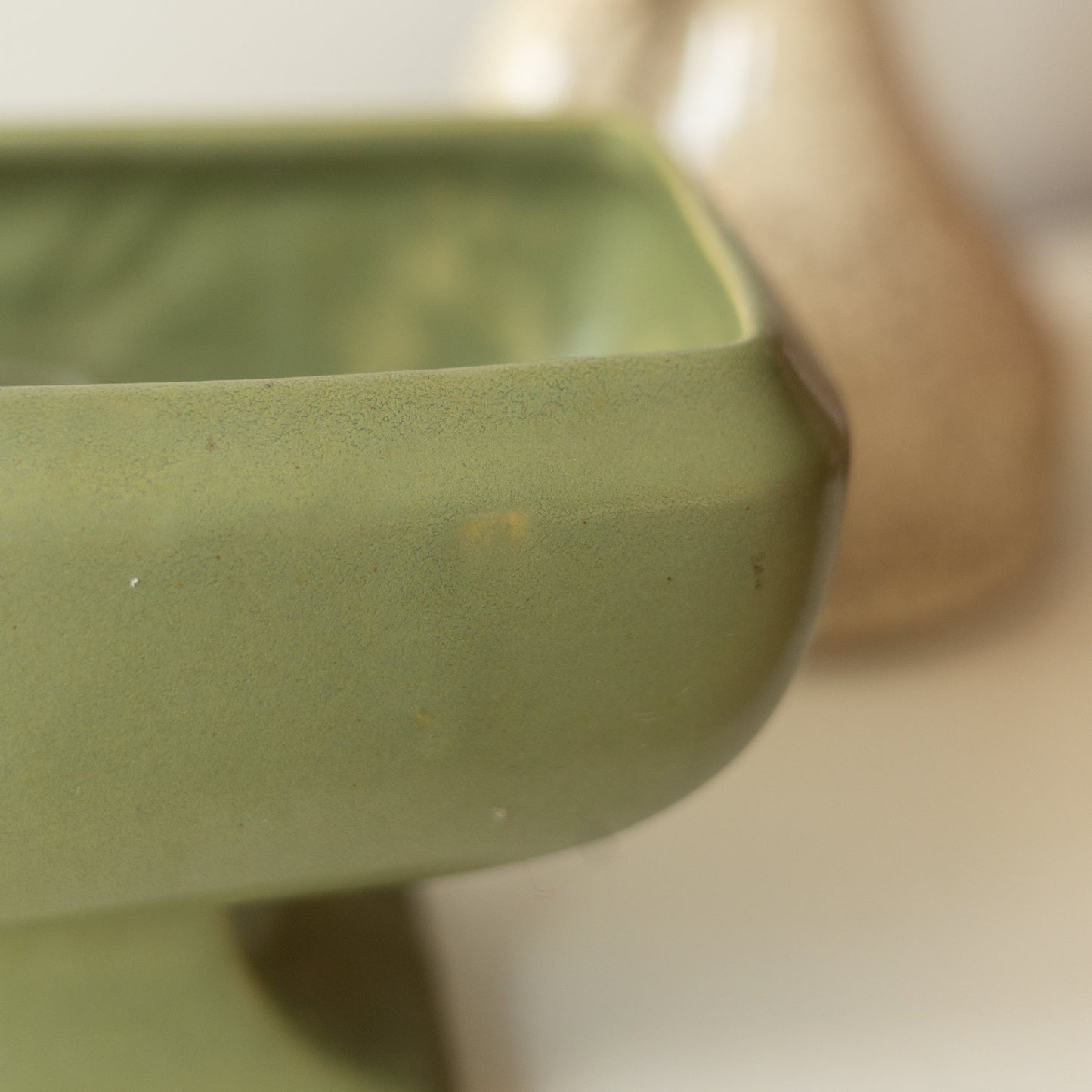 Matte Green Footed Planted in Rectangle Shape