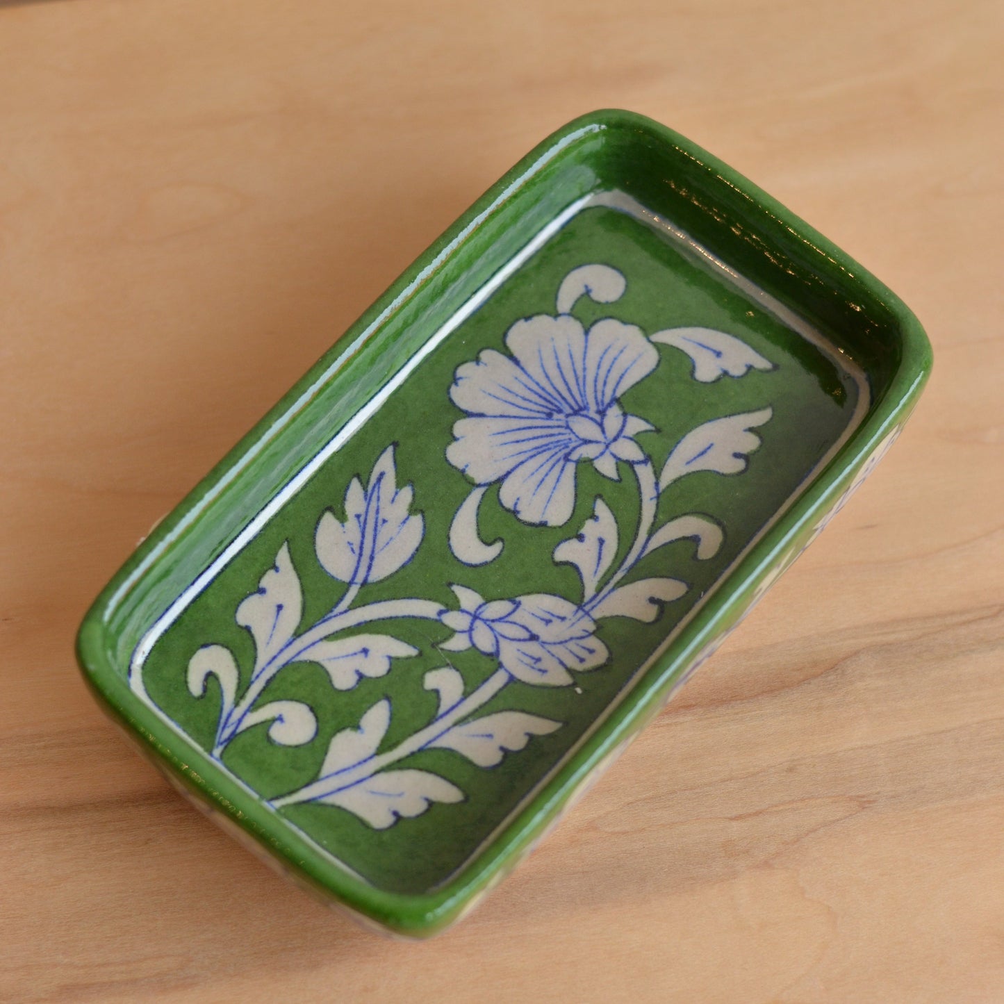 Natural Habitat | Zinnie and Green Rectangular Soap Dish