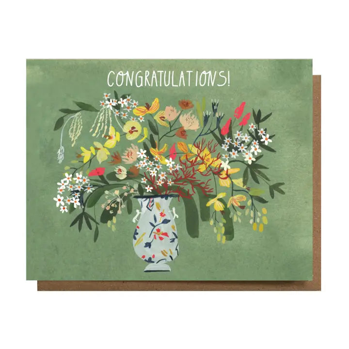 The Esme Shop | Congratulations Green Floral Card