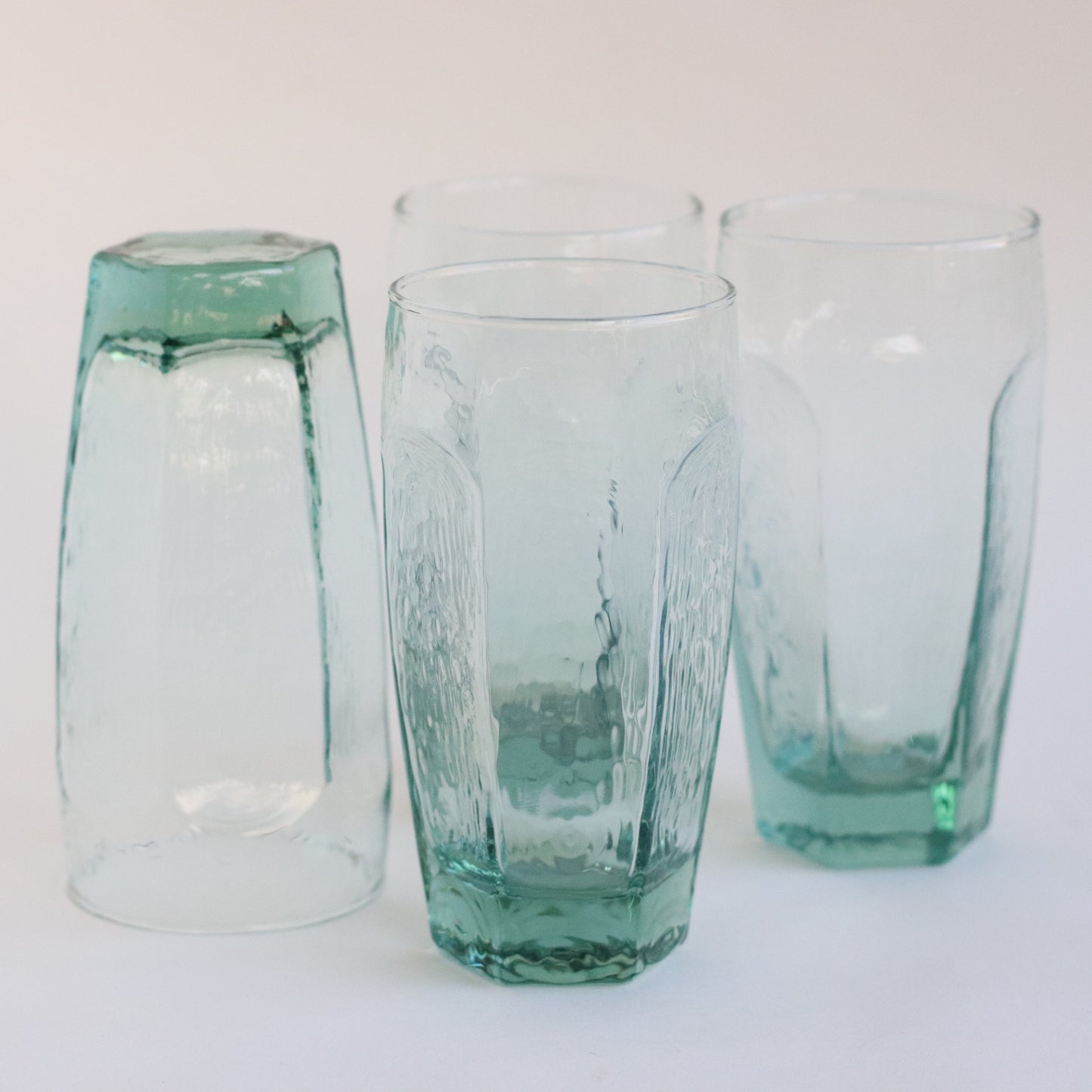 Teal High Ball Glasses, Set of 4