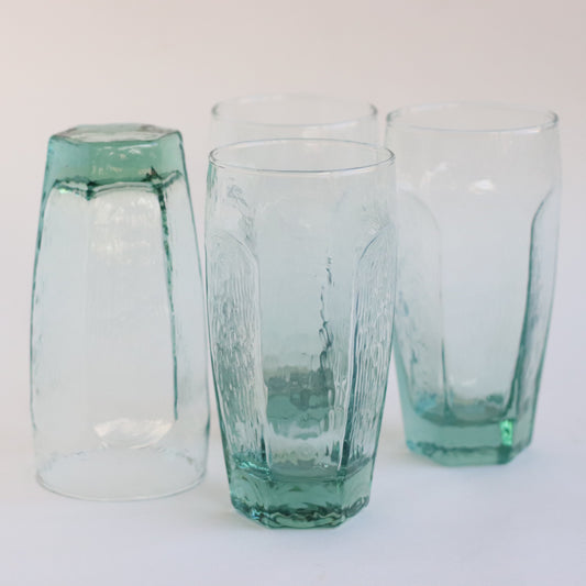 Teal High Ball Glasses, Set of 4