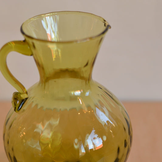 Small Green Glass Pitcher