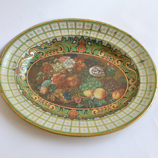 Vintage Ornate Metal Platter