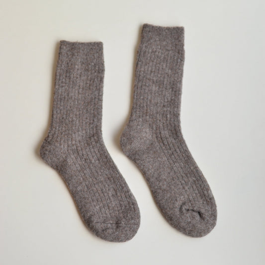 Winter Socks | Thick Wool Blend Sock, Grey