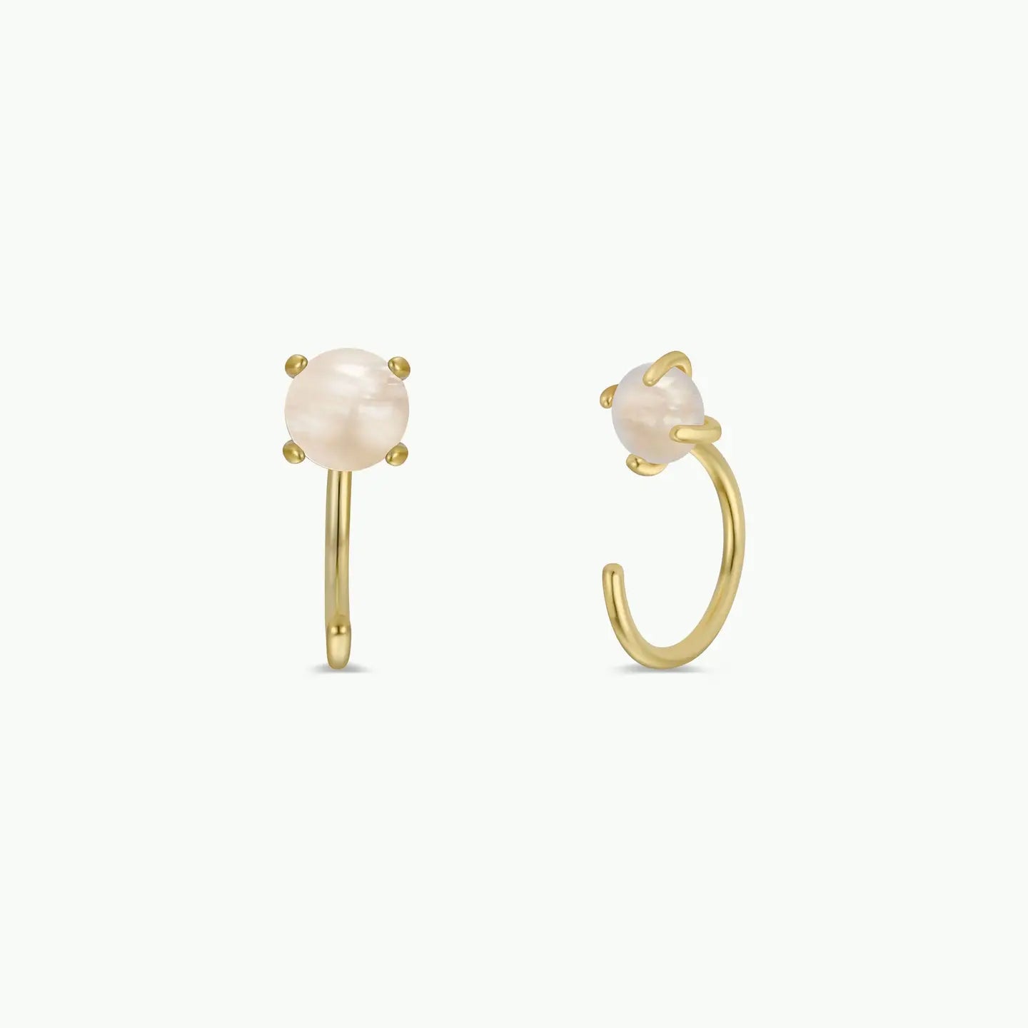 Jax Kelly | Huggies Mother of Pearl Gold Earrings