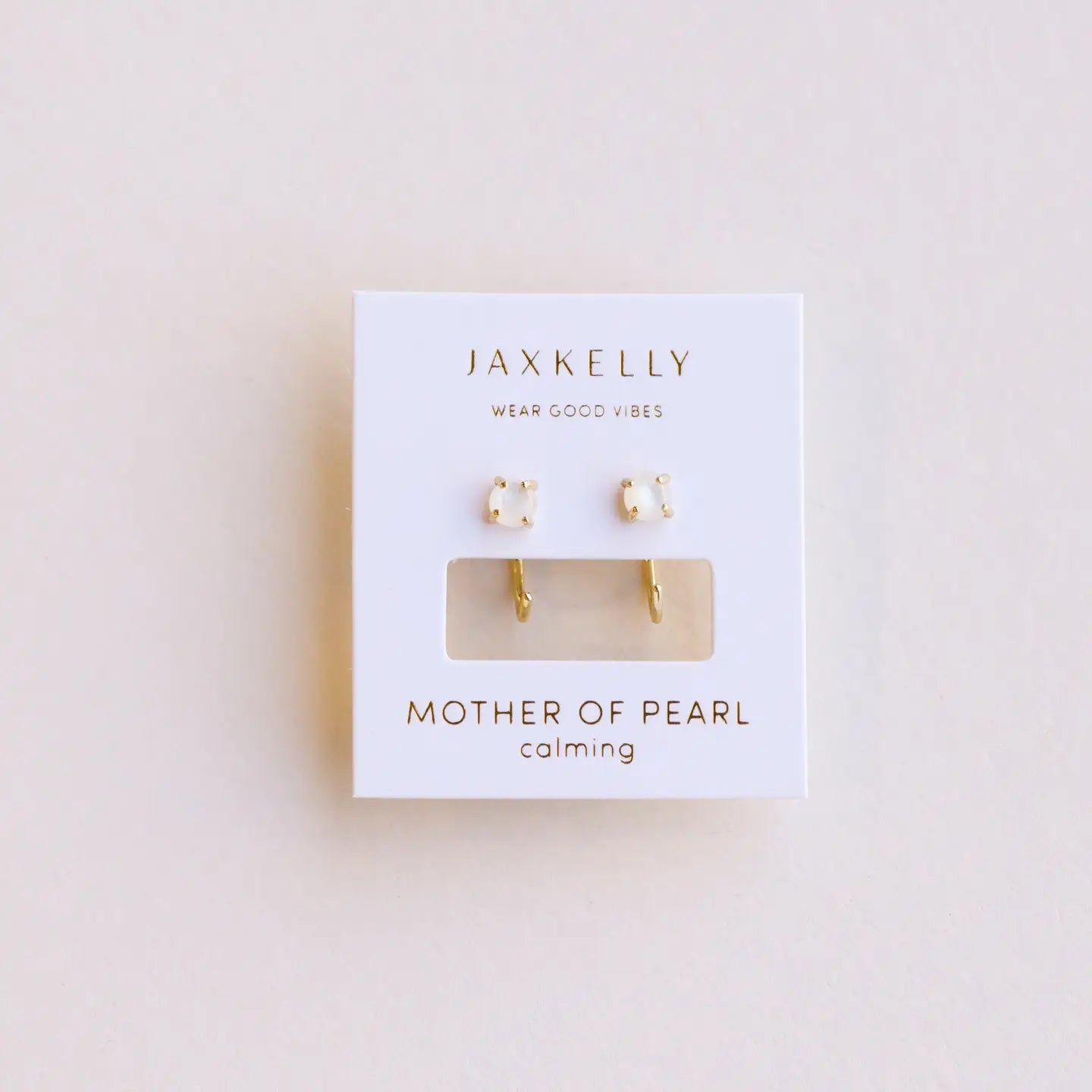 Jax Kelly | Huggies Mother of Pearl Gold Earrings