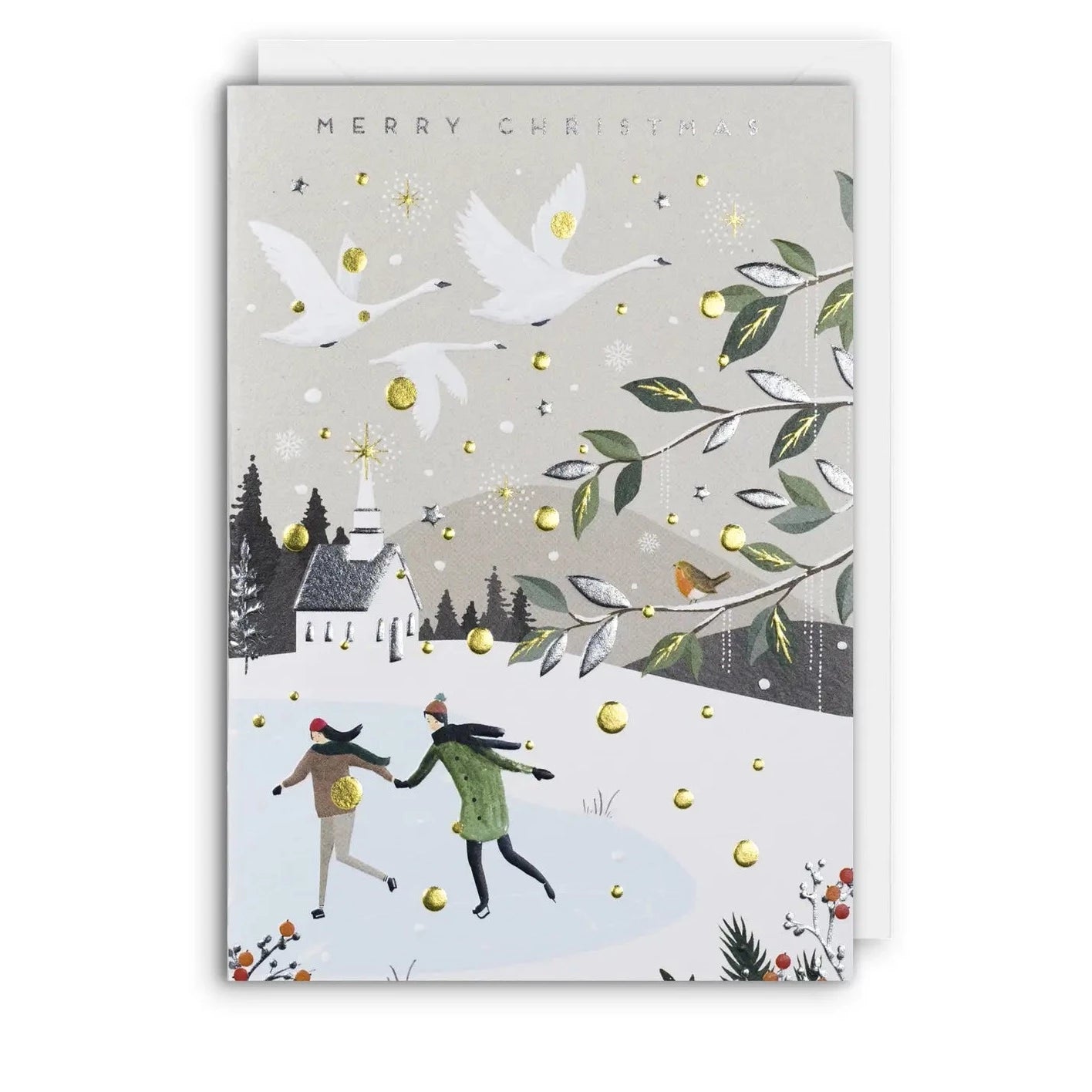 Meraki Greeting Cards | Ice Skating Scene Christmas Card