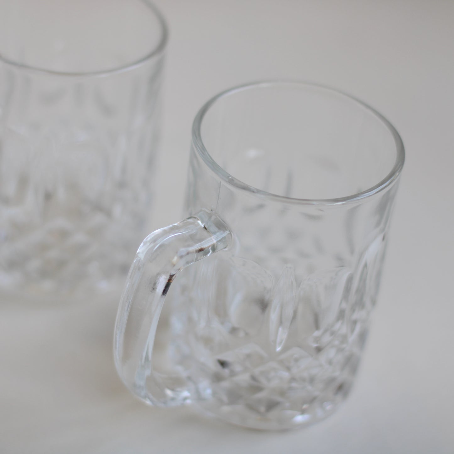 Set of 2 Cut Glass Mugs