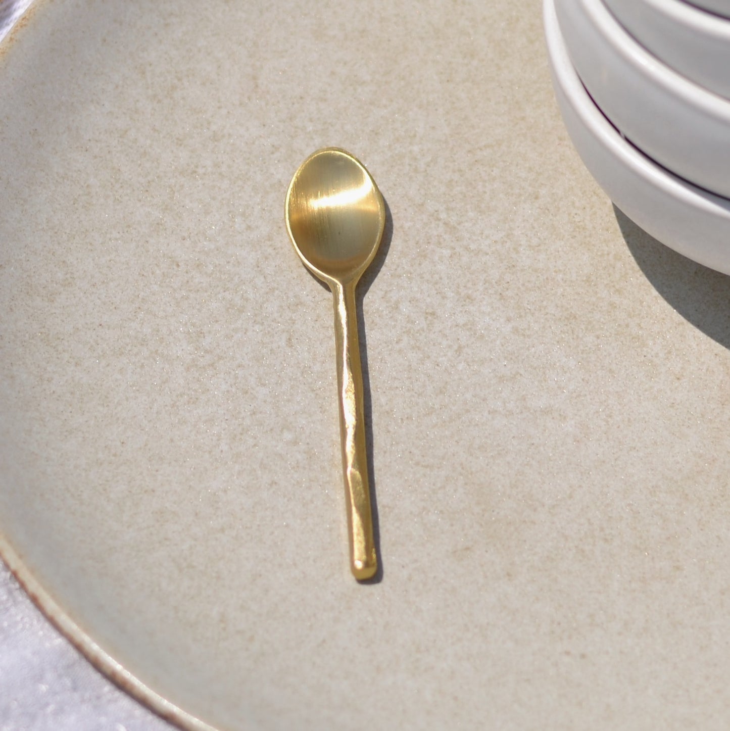 Solid Brass Mini Condiment Spoon