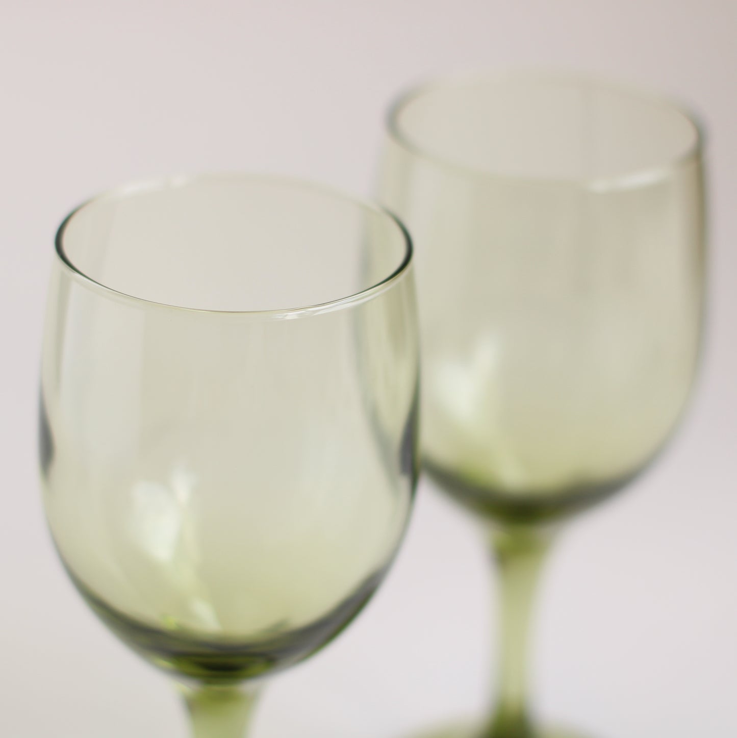 Pair of Green Wine Glasses