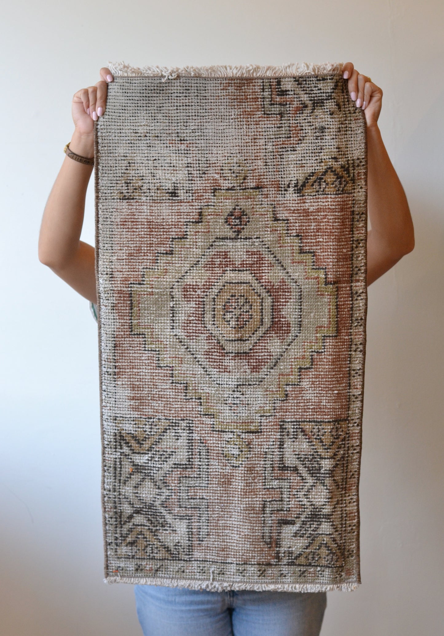 Vintage Turkish Rug | Neutrals with Black and Rush Brown Accents, RUG058