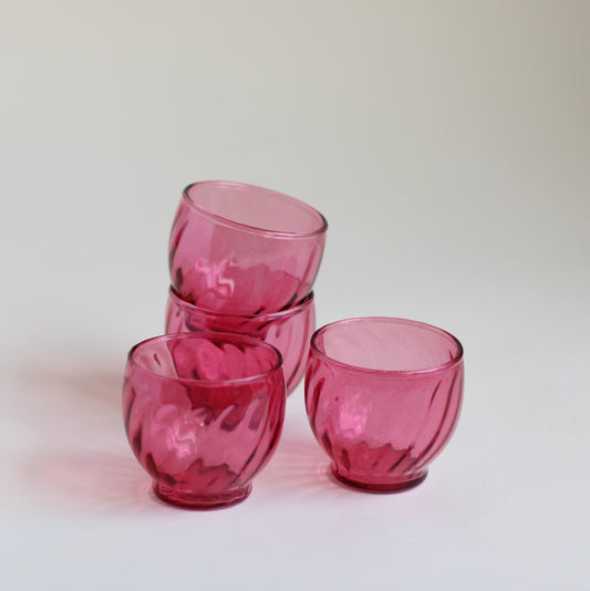 Pink Glass Sippers, Set of 4