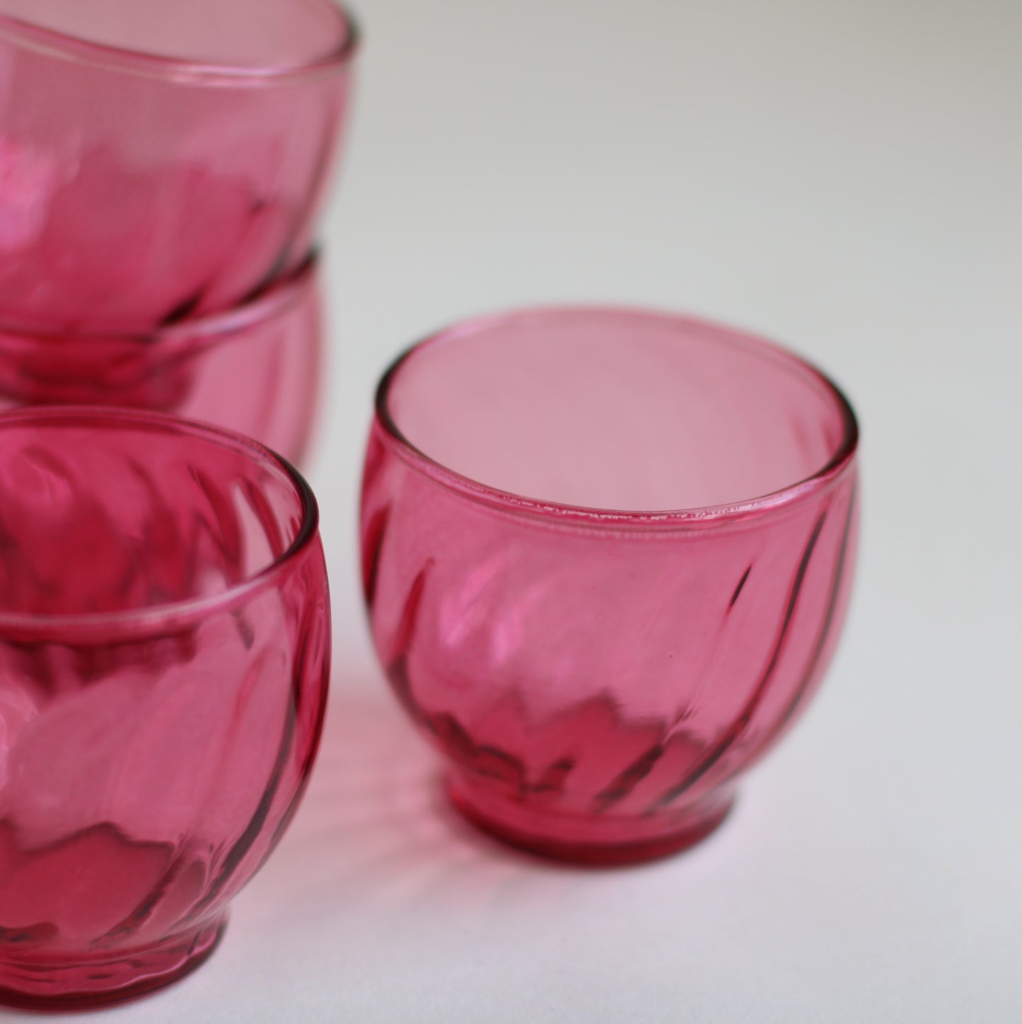 Pink Glass Sippers, Set of 4