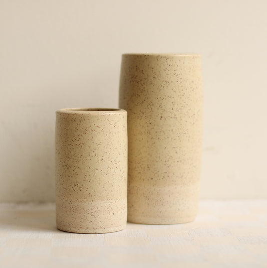 Little Fire Ceramics | Jacqueline Vase in Speckled Clay, Butter